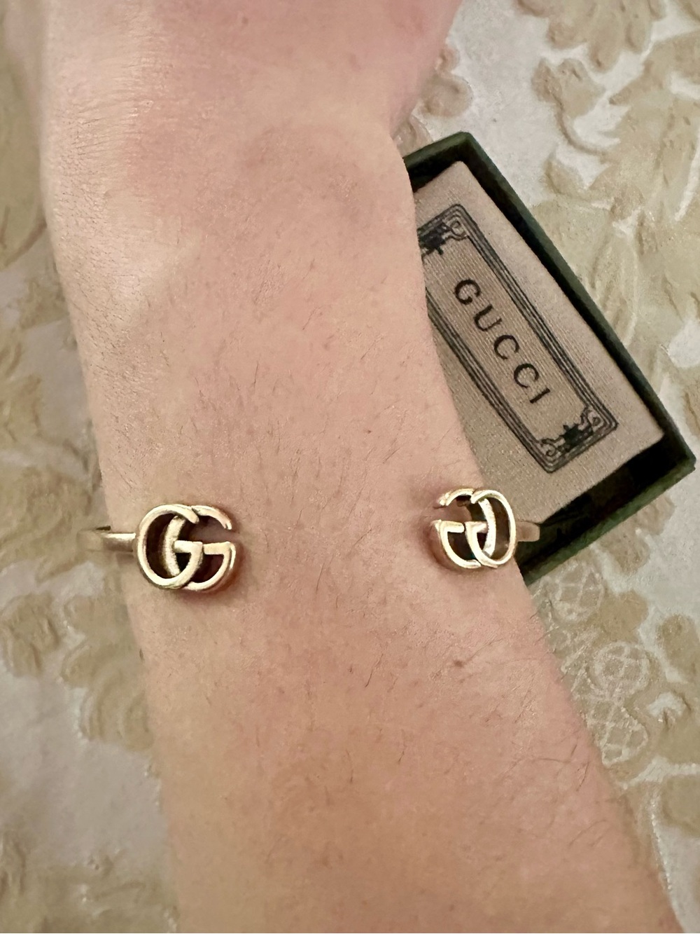 Gucci Gold Double G Open Cuff Bracelet - Picture 6 of 6
